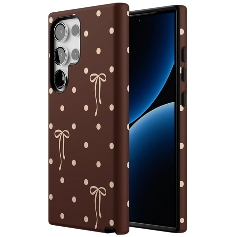 Teddy Bows | Brown Polka Dot Case