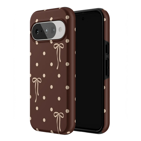 Teddy Bows | Brown Polka Dot Case