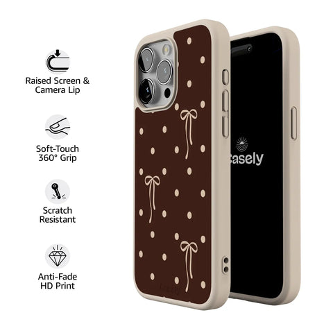 Teddy Bows | Brown Polka Dot Case