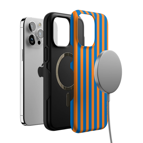 Go New York | Blue & Orange Stripes Case