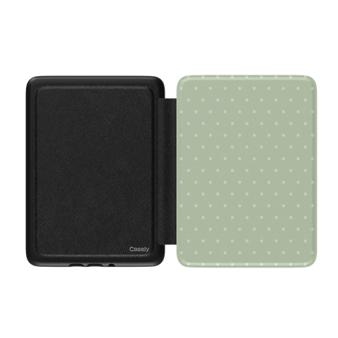 On the Dot | Green Polka Dot Kindle Case
