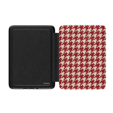 Scarlet Stitch | Red Houndstooth Kindle Case