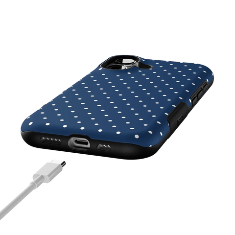 On the Dot | Navy Polka Dot Case