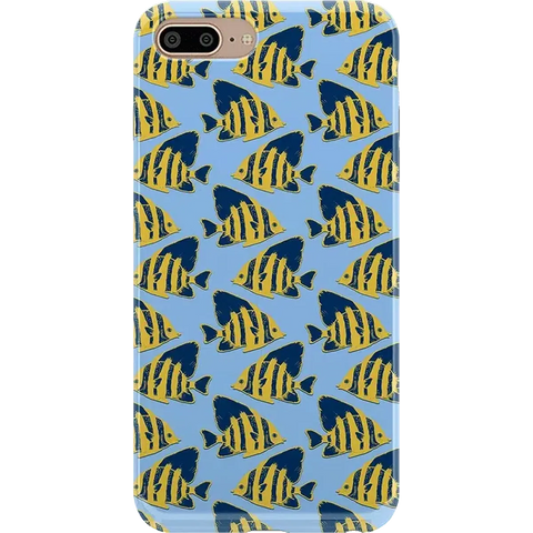 Something's Fishy | Navy Blue & Yellow Fish Print Case