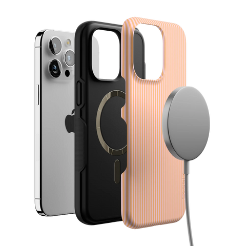 Stripes and the City | Orange & Pink Pinstripe Case