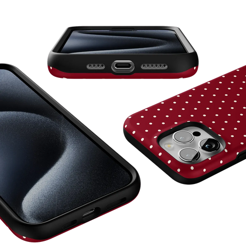 On the Dot | Maroon Polka Dot Case