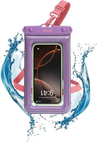 AquaBuddy | Lavender Waves Purple Shimmer Waterproof Phone Pouch