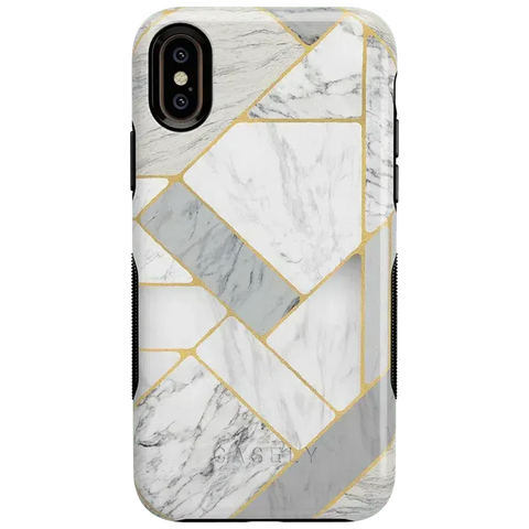 Sharp Lines | Geo White and Gold Marble Case
