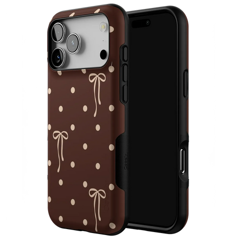 Teddy Bows | Brown Polka Dot Case