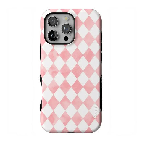 Queen of Diamonds | Pink Watercolor Case
