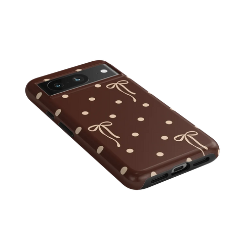 Teddy Bows | Brown Polka Dot Case