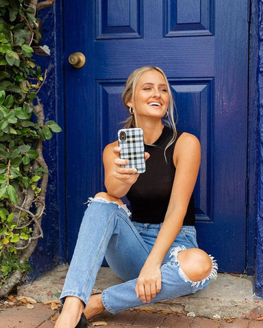 As if! | Light Blue Plaid Case