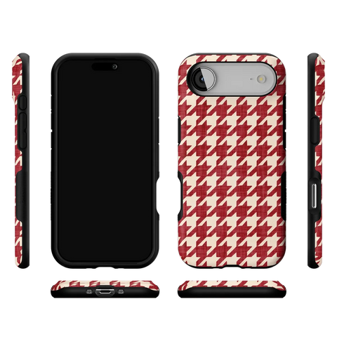 Scarlet Stitch | Red Houndstooth Case
