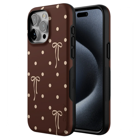 Teddy Bows | Brown Polka Dot Case