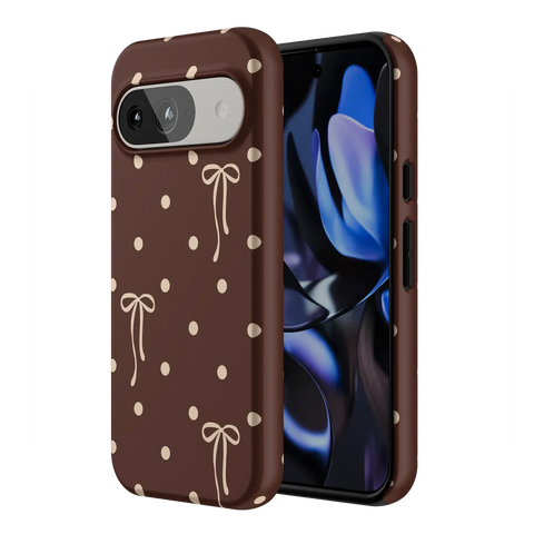 Teddy Bows | Brown Polka Dot Case