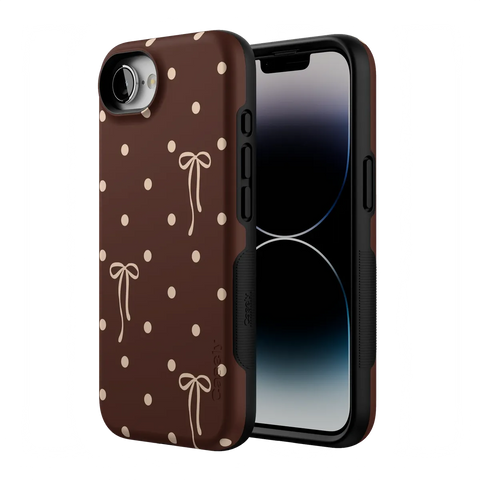 Teddy Bows | Brown Polka Dot Case