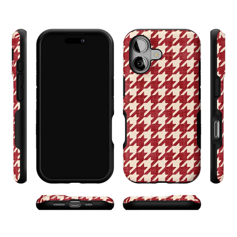 Scarlet Stitch | Red Houndstooth Case