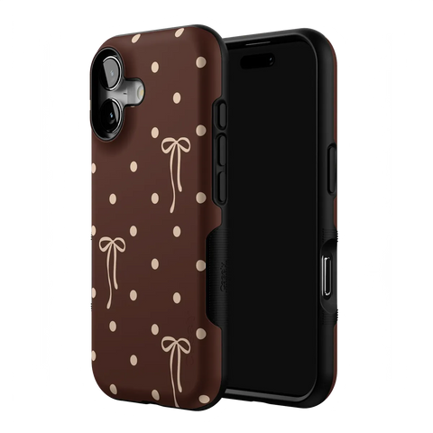 Teddy Bows | Brown Polka Dot Case