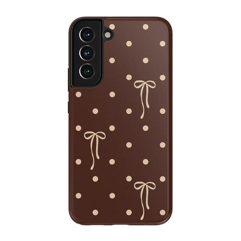 Teddy Bows | Brown Polka Dot Case