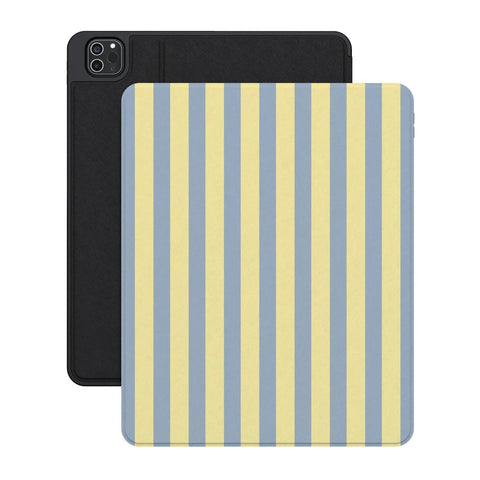 Coastline Stripes | Blue & Yellow iPad Case
