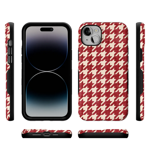 Scarlet Stitch | Red Houndstooth Case