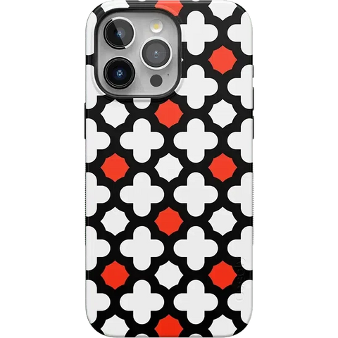 Red Lattice Tile | High Contrast Design Case