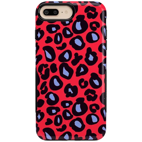 Into the Wild | Red & Blue Leopard Print Case