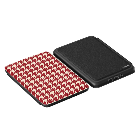 Scarlet Stitch | Red Houndstooth Kindle Case
