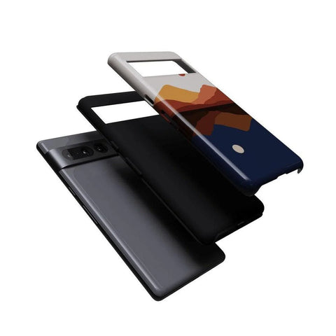 Opposites Attract | Day & Night Colorblock Mountains Google Pixel Case