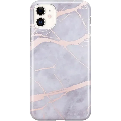 Touch of Lavender | Lavender Gray & Rose Gold Marble Case