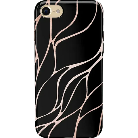 Midnight Ride | Black and Gold Metallic Waves Case