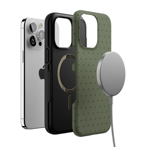On the Dot | Olive Green Polka Dot Case