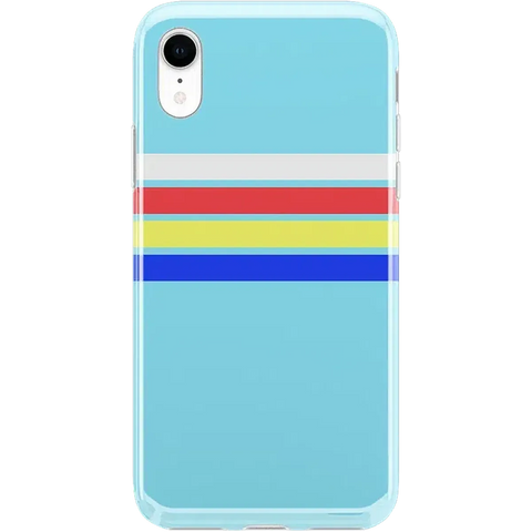 Totally Groovy | Teal Rainbow Stripes Color Block Case