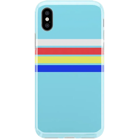 Totally Groovy | Teal Rainbow Stripes Color Block Case