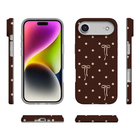 Teddy Bows | Brown Polka Dot Case