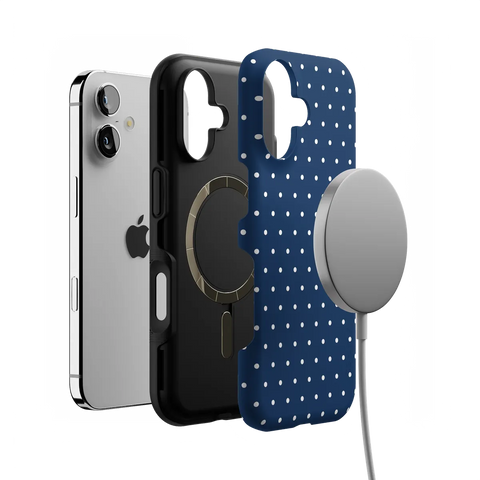 On the Dot | Navy Polka Dot Case