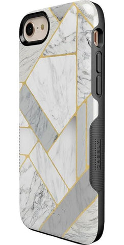 Sharp Lines | Geo White and Gold Marble Case