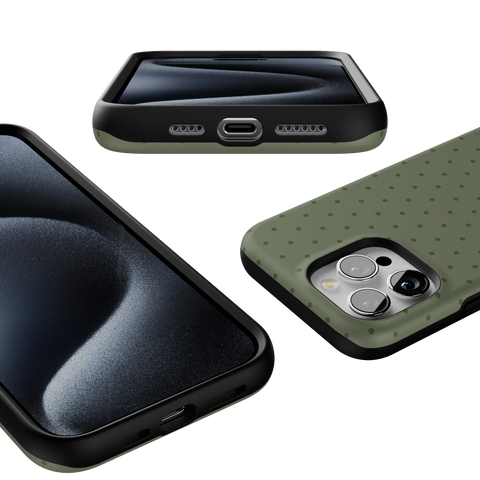On the Dot | Olive Green Polka Dot Case