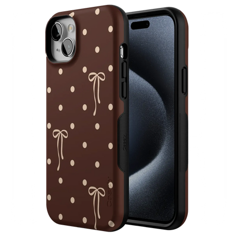 Teddy Bows | Brown Polka Dot Case
