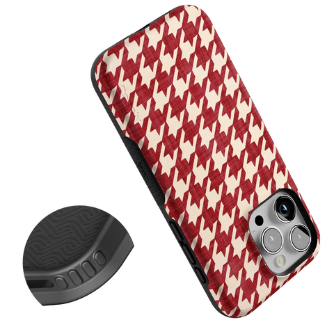 Scarlet Stitch | Red Houndstooth Case