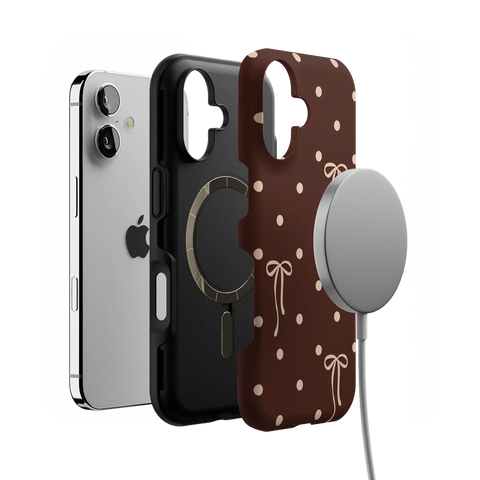 Teddy Bows | Brown Polka Dot Case