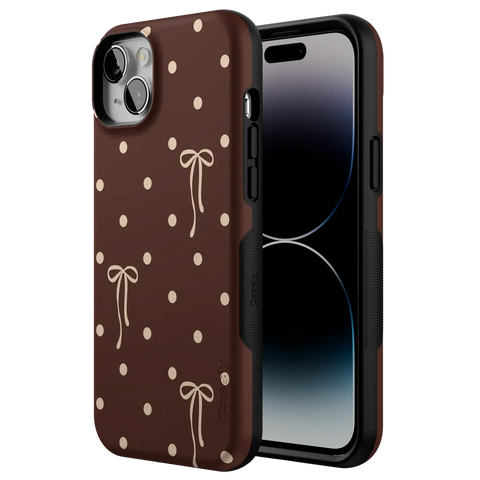 Teddy Bows | Brown Polka Dot Case