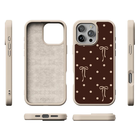 Teddy Bows | Brown Polka Dot Case