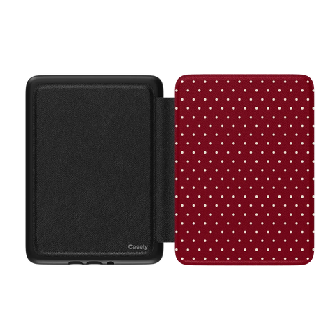 On the Dot | Maroon Polka Dot Kindle Case