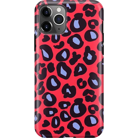 Into the Wild | Red & Blue Leopard Print Case
