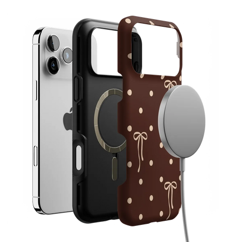 Teddy Bows | Brown Polka Dot Case