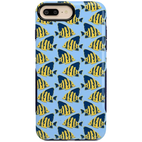 Something's Fishy | Navy Blue & Yellow Fish Print Case