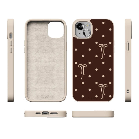 Teddy Bows | Brown Polka Dot Case