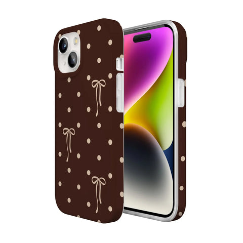 Teddy Bows | Brown Polka Dot Case
