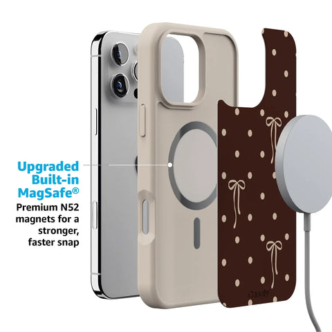Teddy Bows | Brown Polka Dot Case